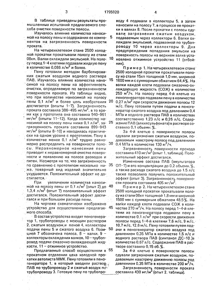 Способ очистки поверхности полосы при холодной прокатке (патент 1795920)