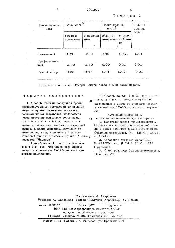 Способ очистки воздушной среды (патент 791397)