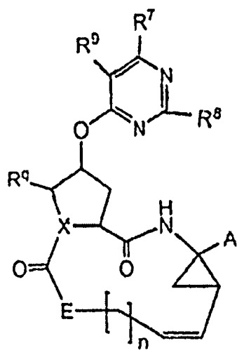 Пиримидин-замещенные макроциклические ингибиторы hcv (патент 2481340)