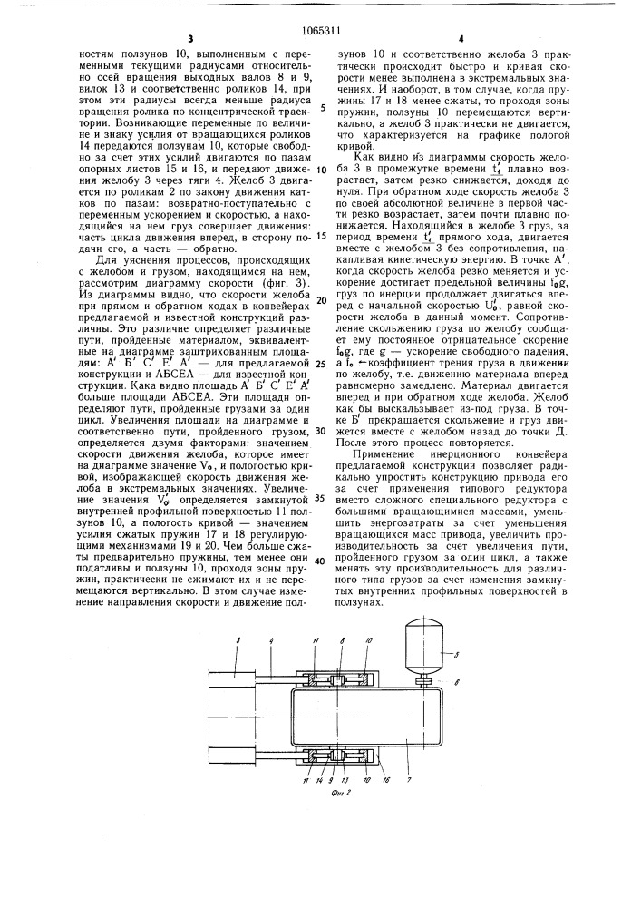 Инерционный конвейер (патент 1065311)