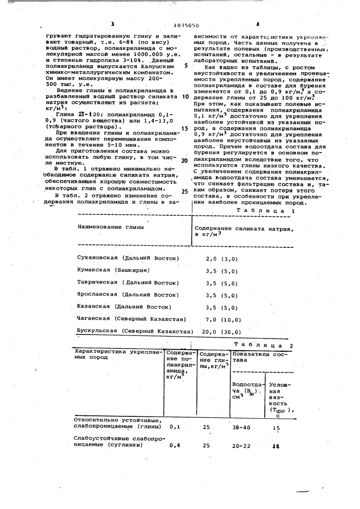 Буровой раствор и способ его приготовления (патент 1035050)