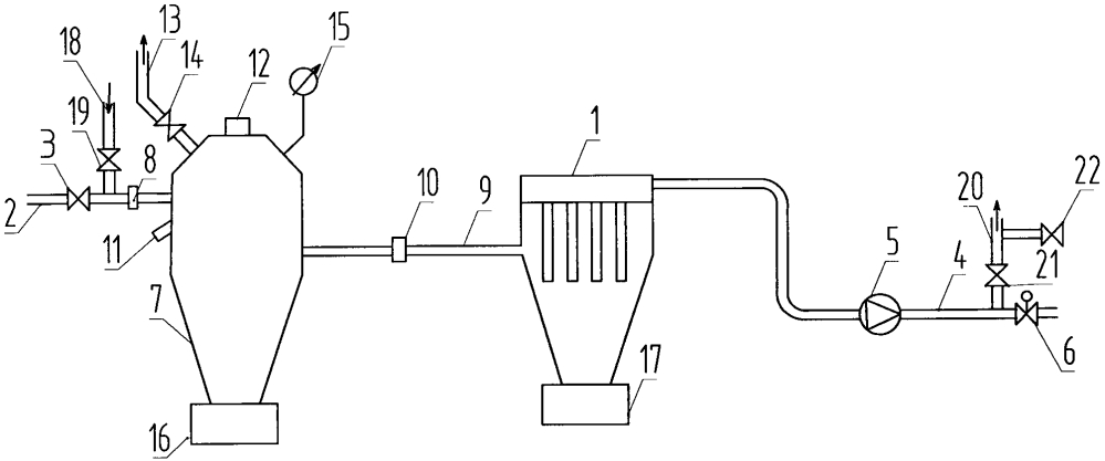 Комплекс с фильтром для сухой очистки взрывоопасных газовых смесей (патент 2614281)