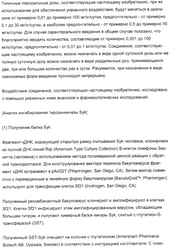 Производные имидазо(или триазоло)пиримидина, способ их получения и лекарственное средство, ингибирующее активность тирозинкиназы syk (патент 2306313)