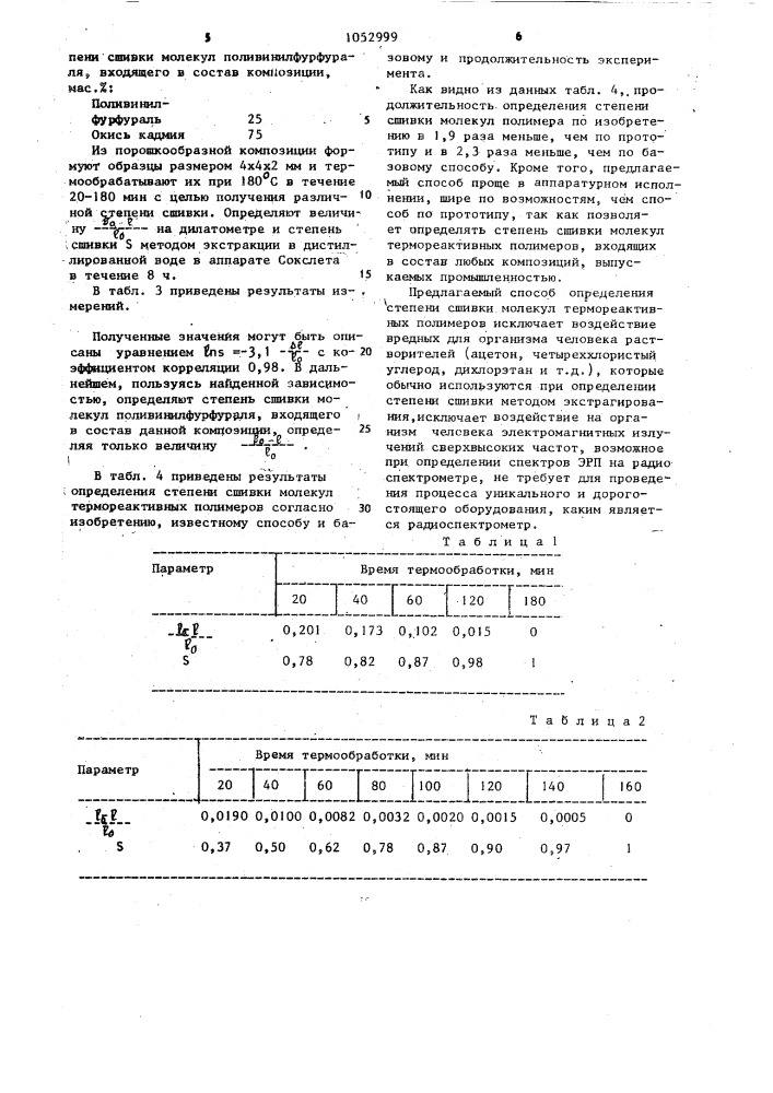 Способ определения степени сшивки молекул термореактивных полимеров (патент 1052999)