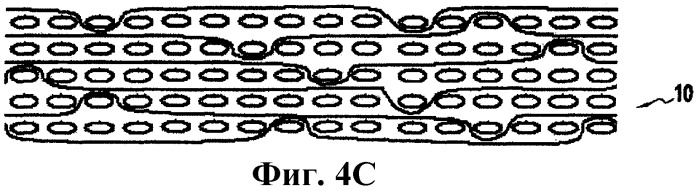 Волокнистая армирующая структура сложного атласного переплетения для изготовления детали из композитного материала (патент 2439222)