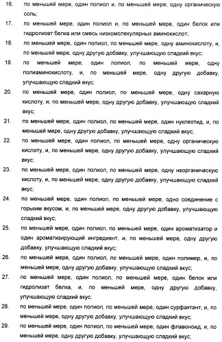 Композиции подсластителя, обладающие повышенной степенью сладости и улучшенными временными и/или вкусовыми характеристиками (патент 2459435)