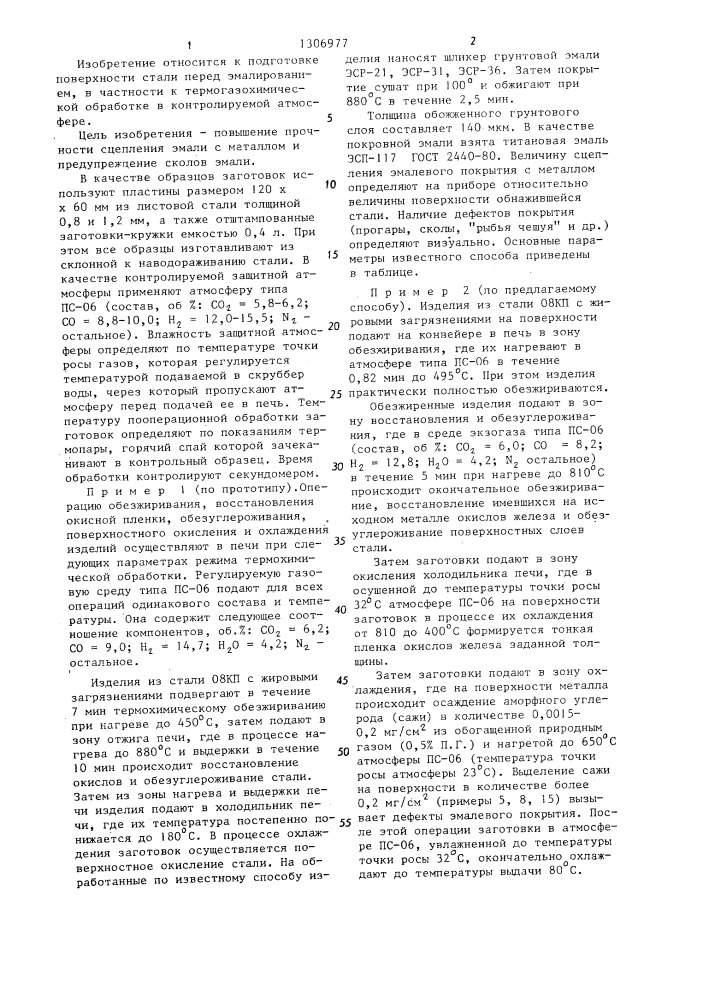 Способ подготовки поверхности стали перед эмалированием (патент 1306977)