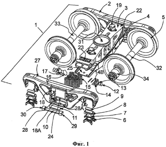 Устойчивая тележка железнодорожного грузового вагона (патент 2571835)