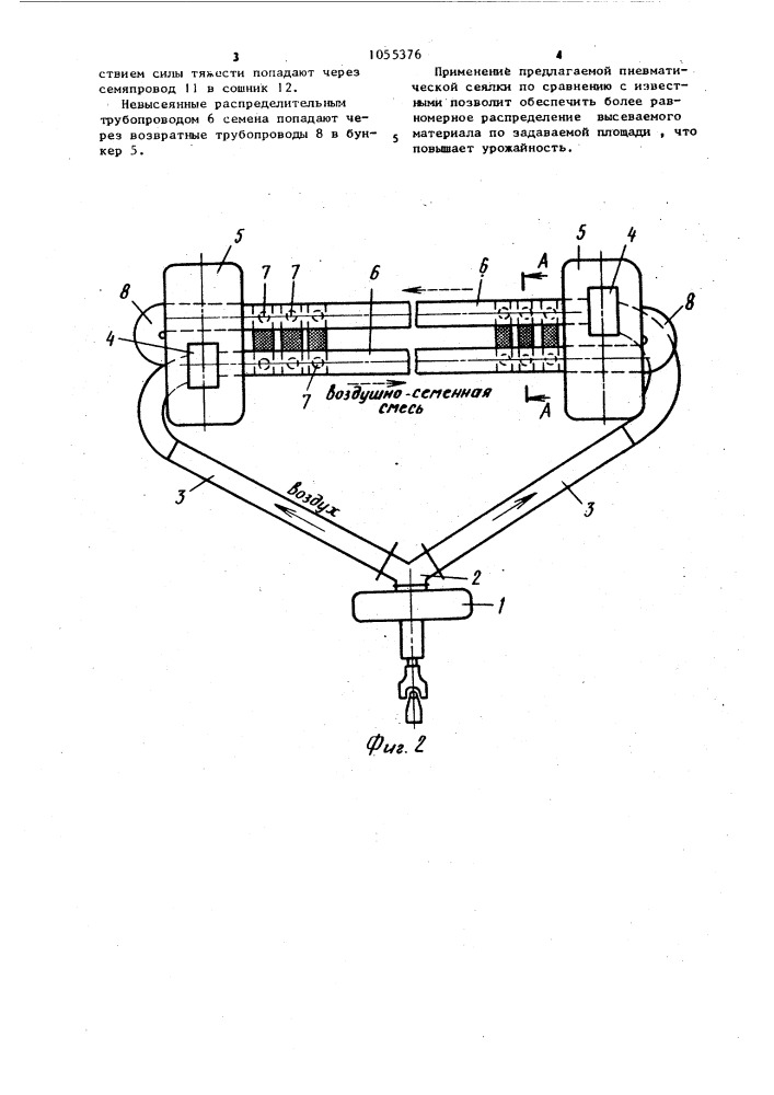 Пневматическая сеялка (патент 1055376)