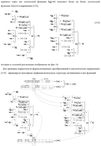 Функциональная структура параллельного позиционно-знакового сумматора аргументов слагаемых двух форматов двоичной системы счисления f(2n) и позиционно-знаковой системы счисления f(+/-) (варианты) (патент 2390050)