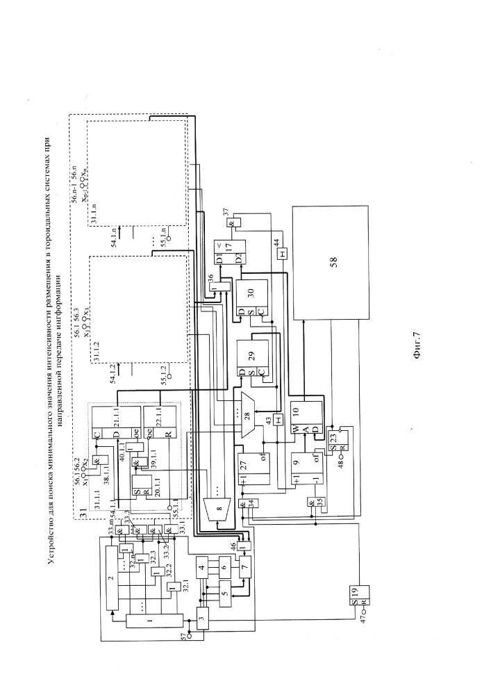 Устройство для поиска минимального значения интенсивности размещения в тороидальных системах при направленной передаче информации (патент 2628329)