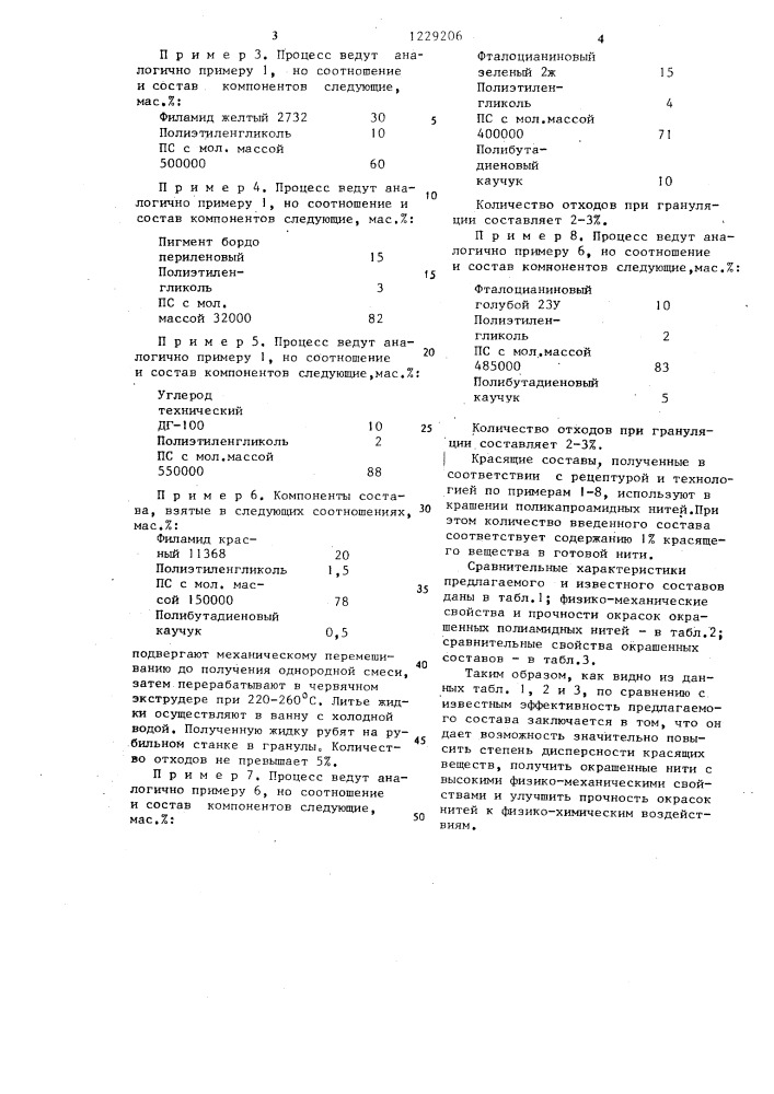 Состав для крашения в массе полиамидных волокон (патент 1229206)