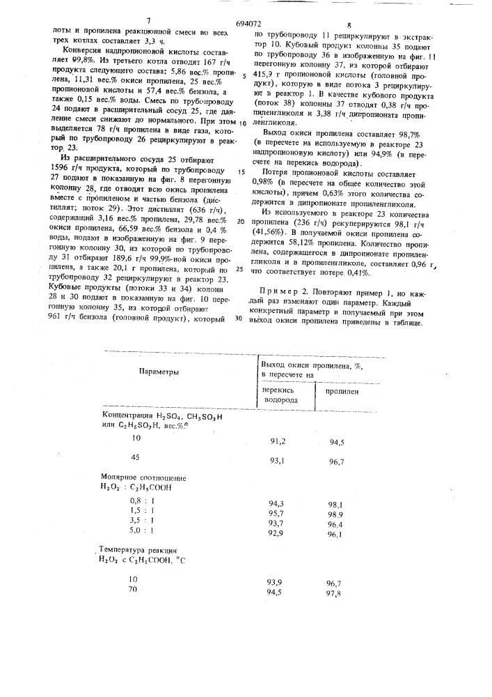 Способ получения окиси пропилена (патент 694072)