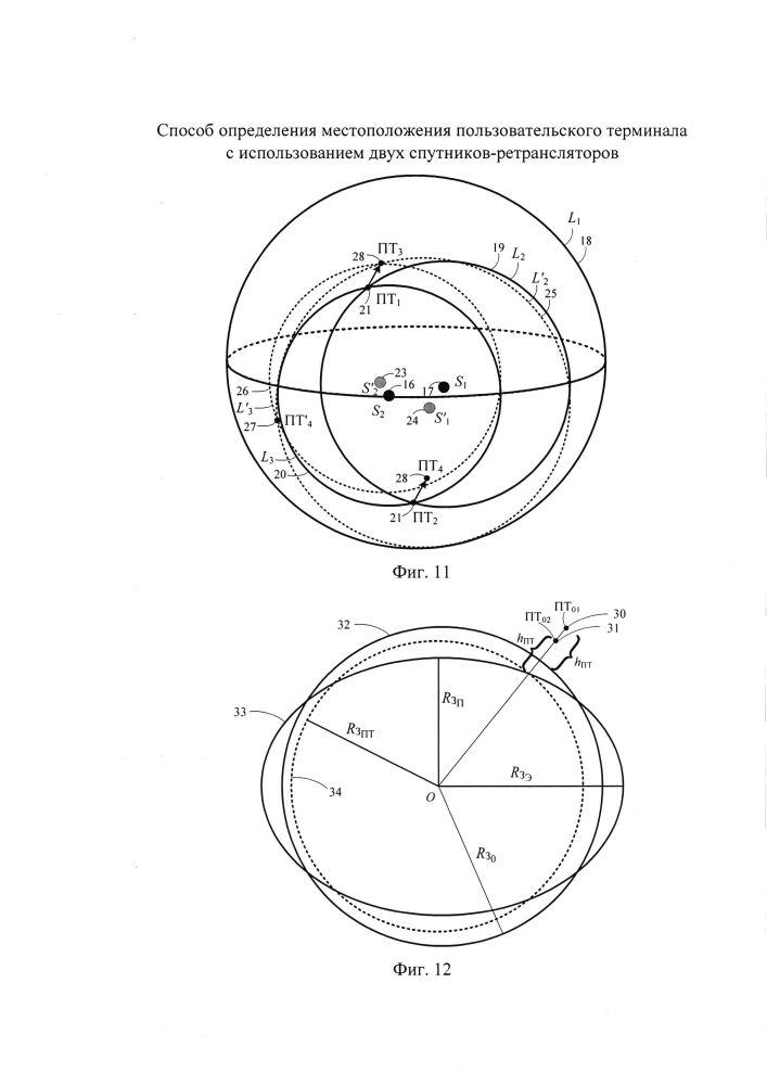 Способ определения местоположения пользовательского терминала с использованием двух спутников-ретрансляторов (патент 2605457)