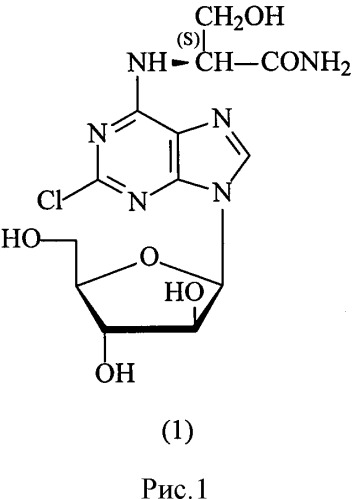 Способ получения 9-(бета-d-арабинофуранозил)-6-(nα-l-сериламидо)-2-хлорпурина (патент 2563257)