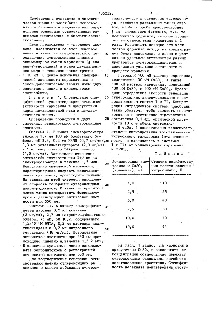 Способ определения супероксидных анион-радикалов (патент 1352327)