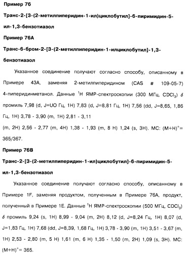 Производные бензотиазолциклобутиламина в качестве лигандов гистаминовых h3-рецепторов, фармацевтическая композиция на их основе, способ селективной модуляции эффектов гистаминовых h3-рецепторов и способ лечения состояния или нарушения, модулируемого гистаминовыми h3-рецепторами (патент 2487130)