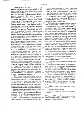 Способ сушки сыпучих пищевых продуктов и установка для его осуществления (патент 2003009)