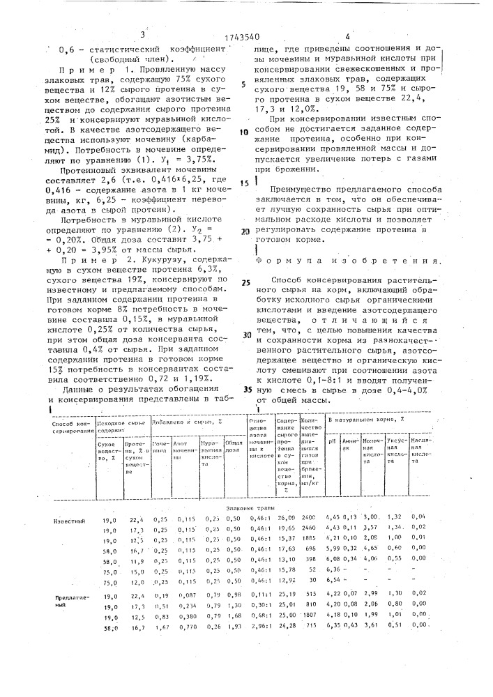 Способ консервирования растительного сырья на корм (патент 1743540)