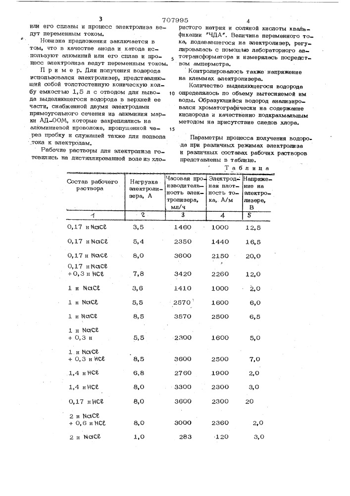 Способ получения водорода (патент 707995)