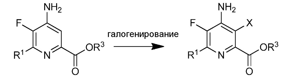 Способы получения 4-амино-3-галоген-6(замещенных)пиколинатов и 4-амино-5-фтор-3-галоген-6-(замещенных)пиколинатов (патент 2658825)