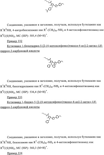 Пирролилтиазолы и фармацевтическая композиция, обладающая свойством модулятора рецептора св1 (патент 2330035)