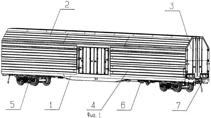Вагон для перевозки легковых автомобилей, тарно-штучных и пакетированных грузов (патент 2347699)