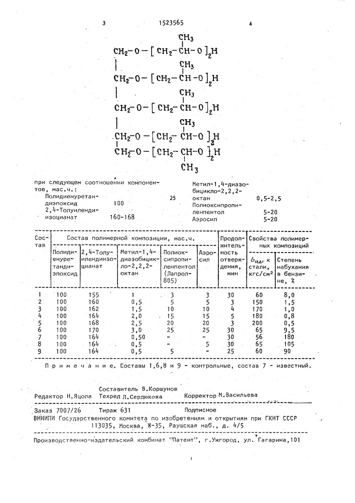 Клеевая композиция (патент 1523565)