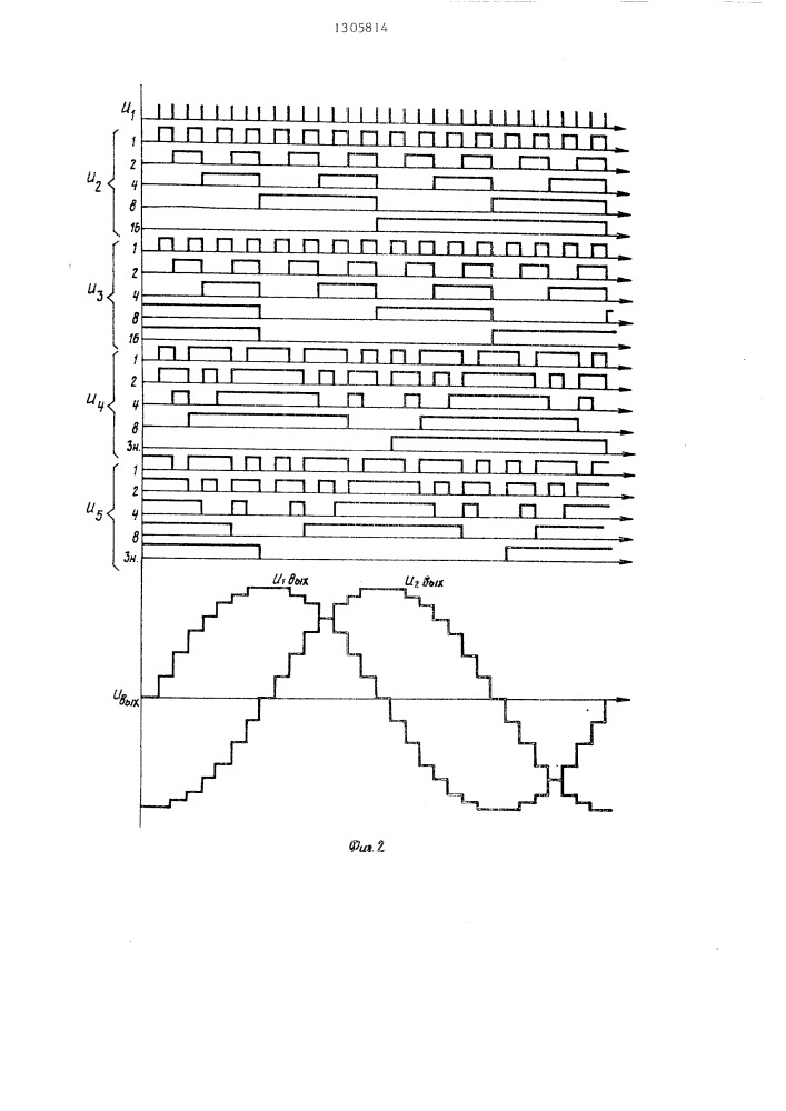 Генератор многофазного квазисинусоидального напряжения (патент 1305814)