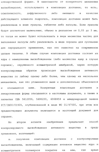 Контролируемое высвобождение активного вещества в среду с высоким содержанием жира (патент 2308263)