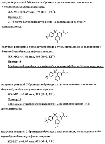 Производные сульфониламиноуксусной кислоты и их применение в качестве антагонистов рецепторов орексина (патент 2334735)