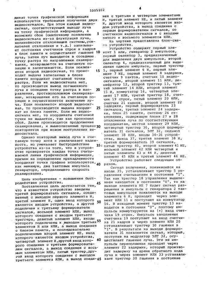 Устройство для считывания графической информации (патент 1005102)