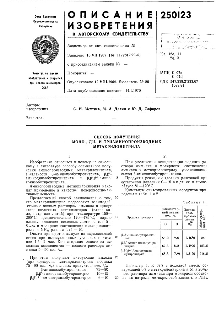 Способ получениямоно-, (патент 250123)