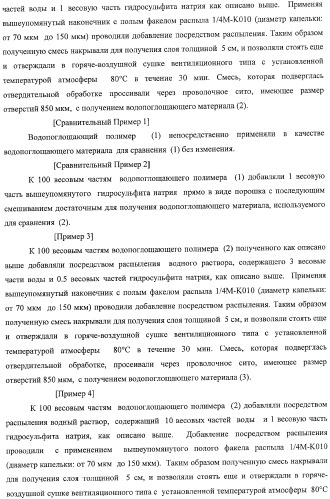 Водопоглощающий материал, водопоглощающее изделие и способ получения водопоглощающего материала (патент 2364611)