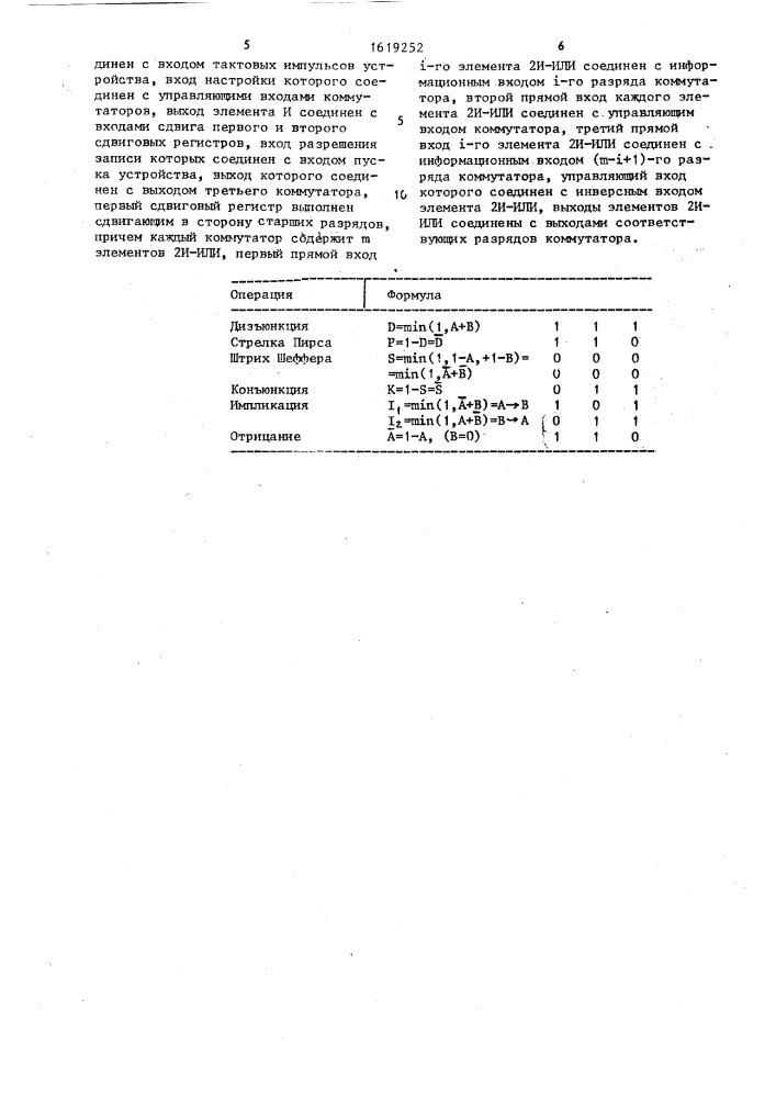 Устройство для обработки нечеткой информации (патент 1619252)