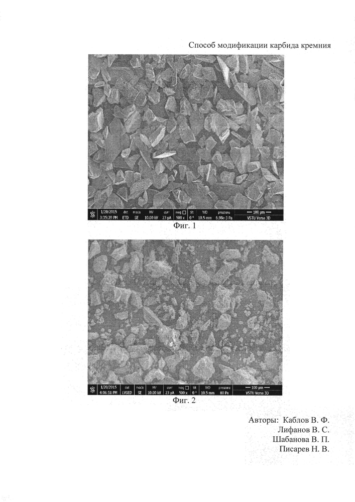 Способ модификации карбида кремния (патент 2600065)