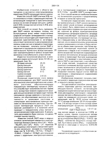 Способ электрошлакового переплава цветных металлов, преимущественно никеля (патент 2001136)