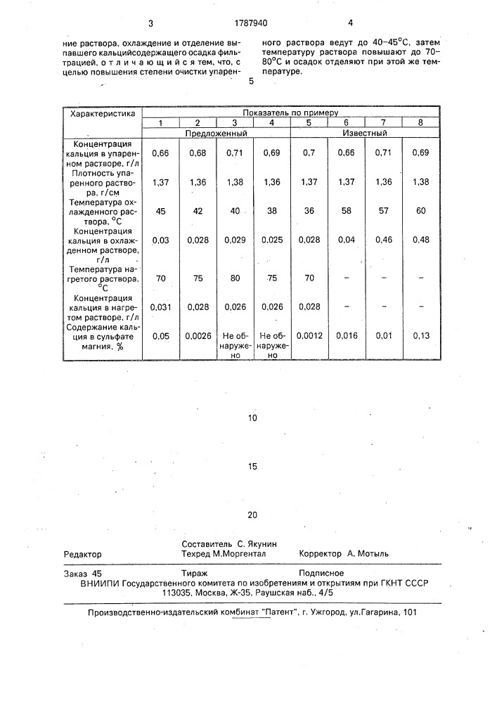 Способ очистки растворов сернокислого магния от кальция (патент 1787940)