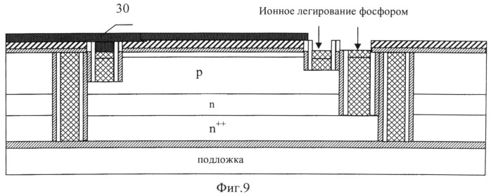 Способ изготовления самосовмещенного высоковольтного интегрального транзистора (патент 2492546)