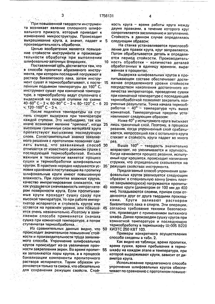 Способ пропитки абразивного инструмента (патент 1756131)