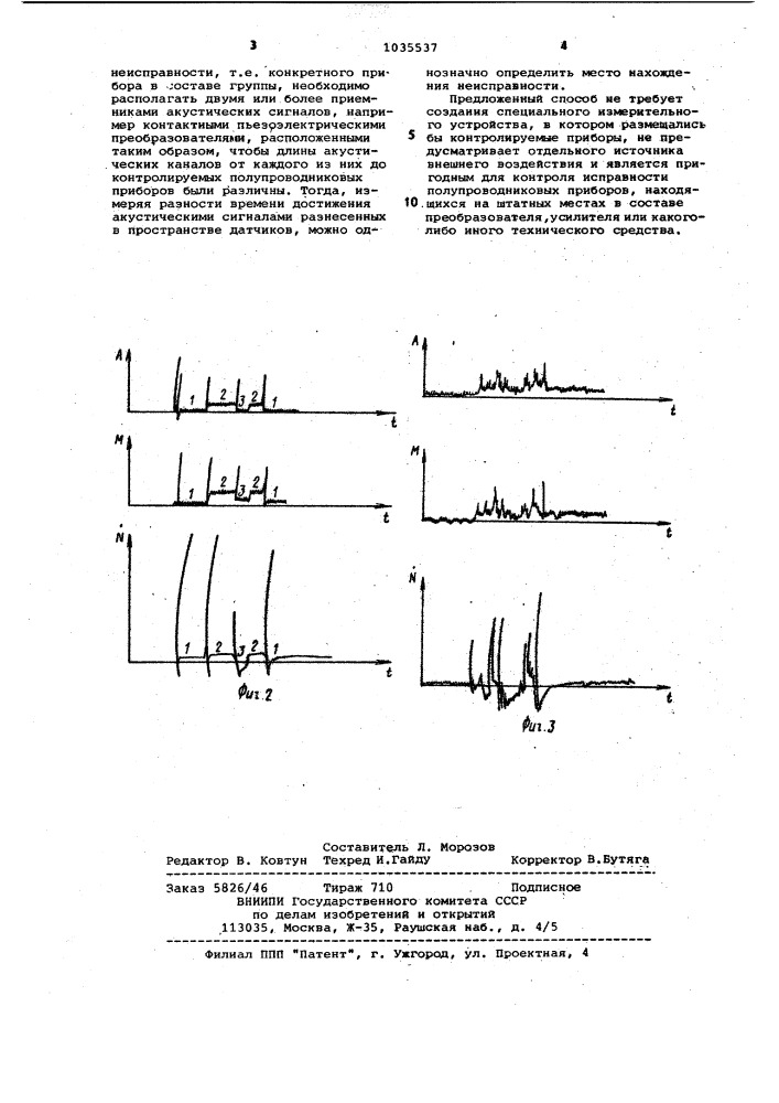 Способ контроля неисправности полупроводниковых приборов (патент 1035537)