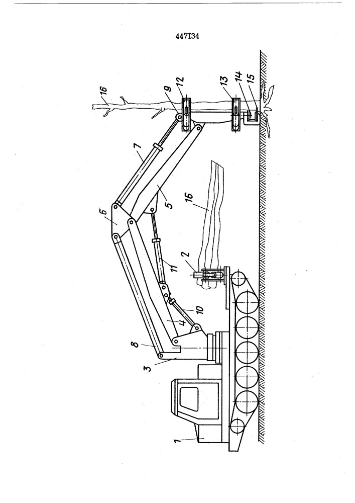 Валочно-пакетирующая машина (патент 447134)