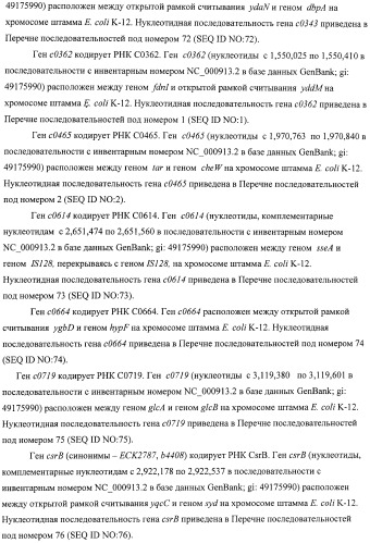 Способ получения l-аминокислот с использованием бактерии, принадлежащей к роду escherichia, в которой инактивирован один или несколько генов, кодирующих малые рнк (патент 2395567)