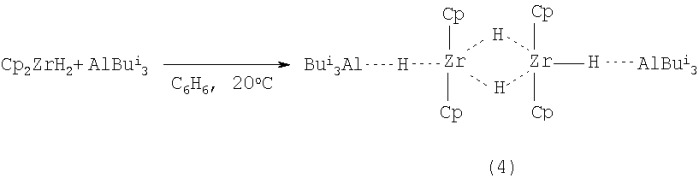 Способ получения биметаллических гидридных комплексов состава [(cpme)2zr(&#181;-h)]2(&#181;-h)2(alr3)2 (патент 2394828)
