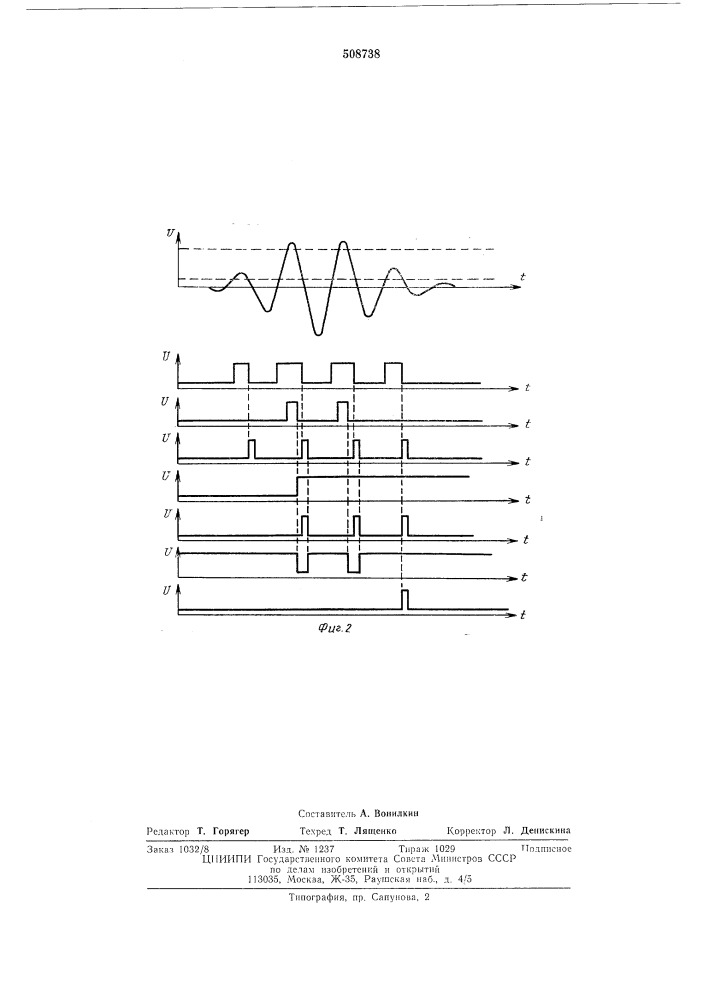 Устройство для измерения частотыи декремента ультразвуковых колебаний (патент 508738)