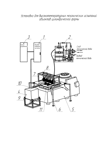 Установка для высокотемпературных механических испытаний объектов цилиндрической формы (патент 2582270)