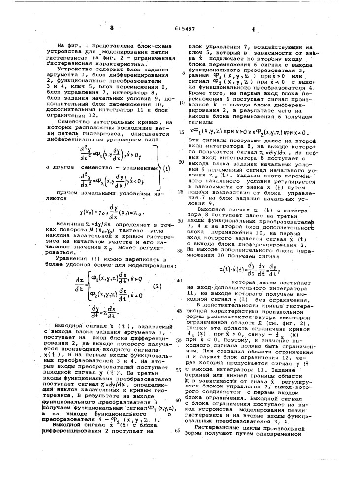 Устройство для моделирования петли гистерезиса (патент 615497)