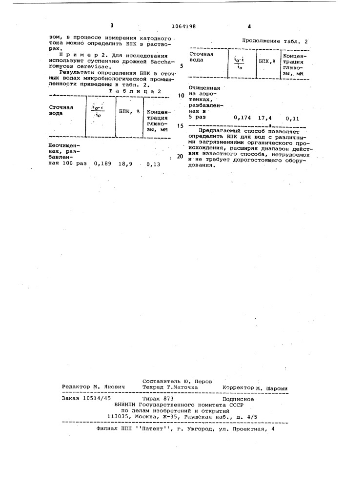 Способ определения биохимической потребности в кислороде (патент 1064198)