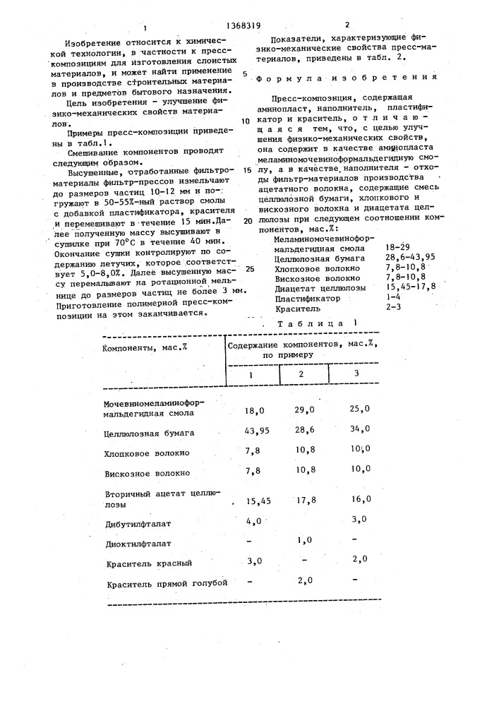 Пресс-композиция (патент 1368319)