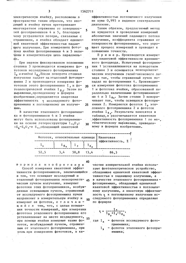 Способ измерения квантовой эффективности фотоприемников (патент 1562711)